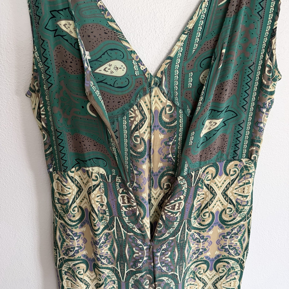 Earthbound Boho Jumpsuit Wide Leg Romper Womens L Paisley Flowy Festival Hippie - Picture 5 of 10